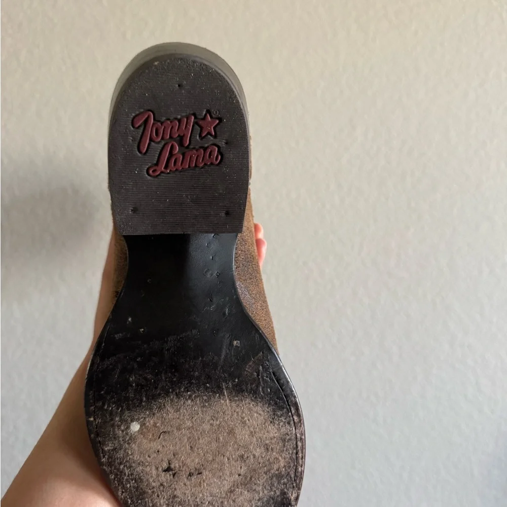 Tony Lama suede Western Cowboy Boots - Picture 4 of 4